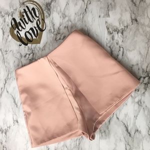 ASOS TALL Premium Satin Back Zip High Waist Shorts